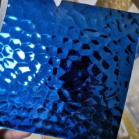 不銹鋼201304沖壓鏡面黑鈦水波紋工程裝飾玫瑰金板寶石藍(lán)壓花