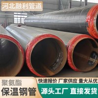 聚氨酯保溫鋼管發(fā)泡大口徑市政供暖預制直埋黑夾克無縫螺旋管道