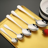 韓式不銹鋼勺子調(diào)羹攪拌勺咖啡家用甜品學(xué)生兒童餐勺湯勺調(diào)味鹽勺