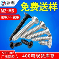 304不銹鋼自攻螺絲批發(fā)M3M4黑色沉頭螺釘KA十字槽平頭自 攻螺絲釘