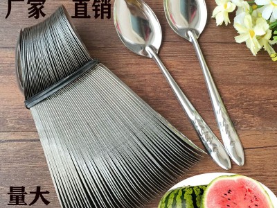批發(fā)不銹鋼商用小勺子調羹匙湯勺長柄勺水果薄勺挖西瓜勺西瓜鐵勺
